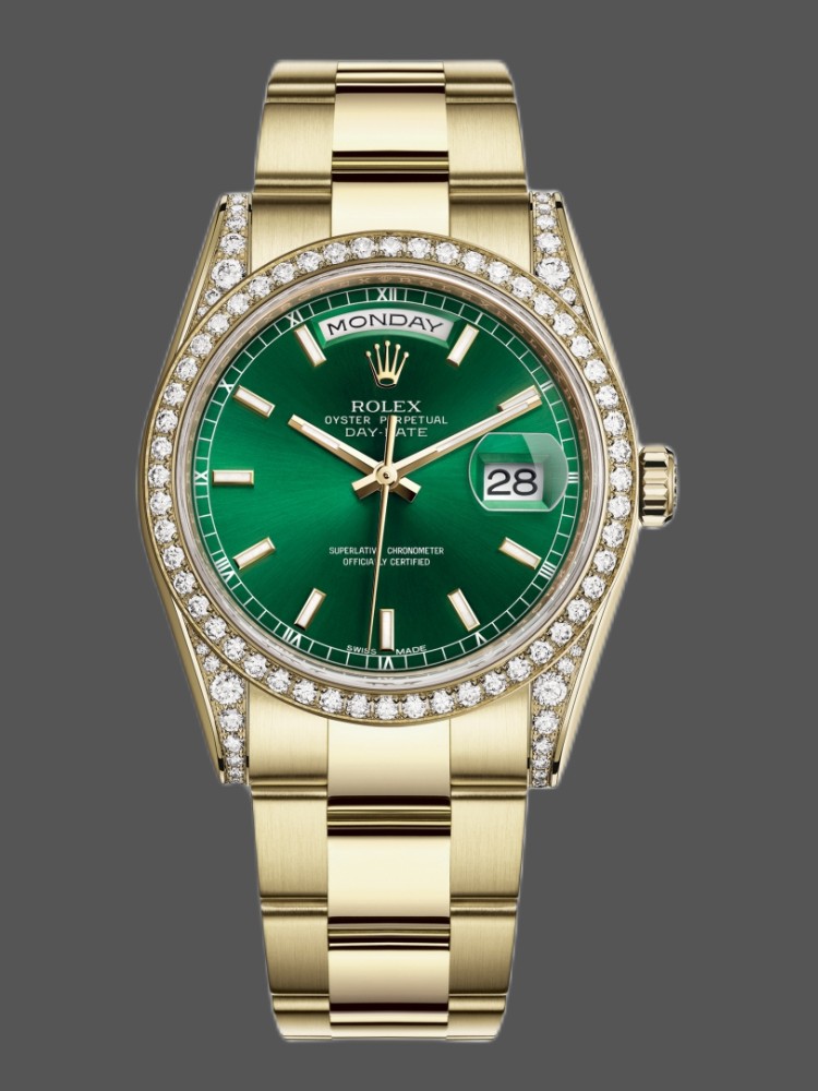 Diamond Bezel Green Index Dial