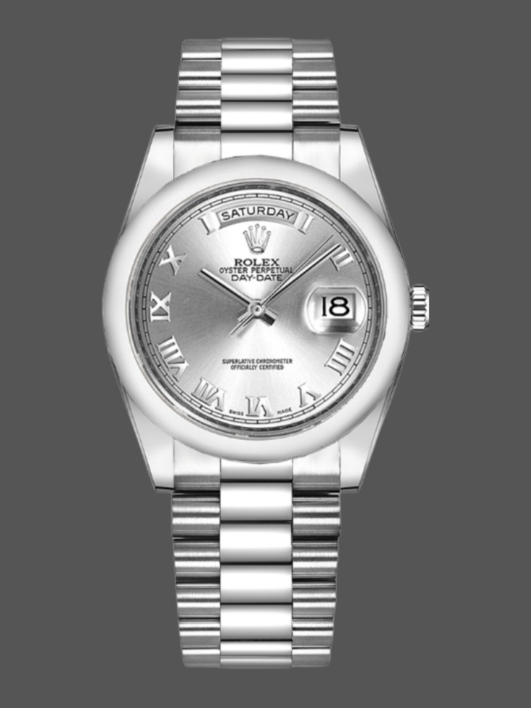 White Gold Silver Dial Automatic Date