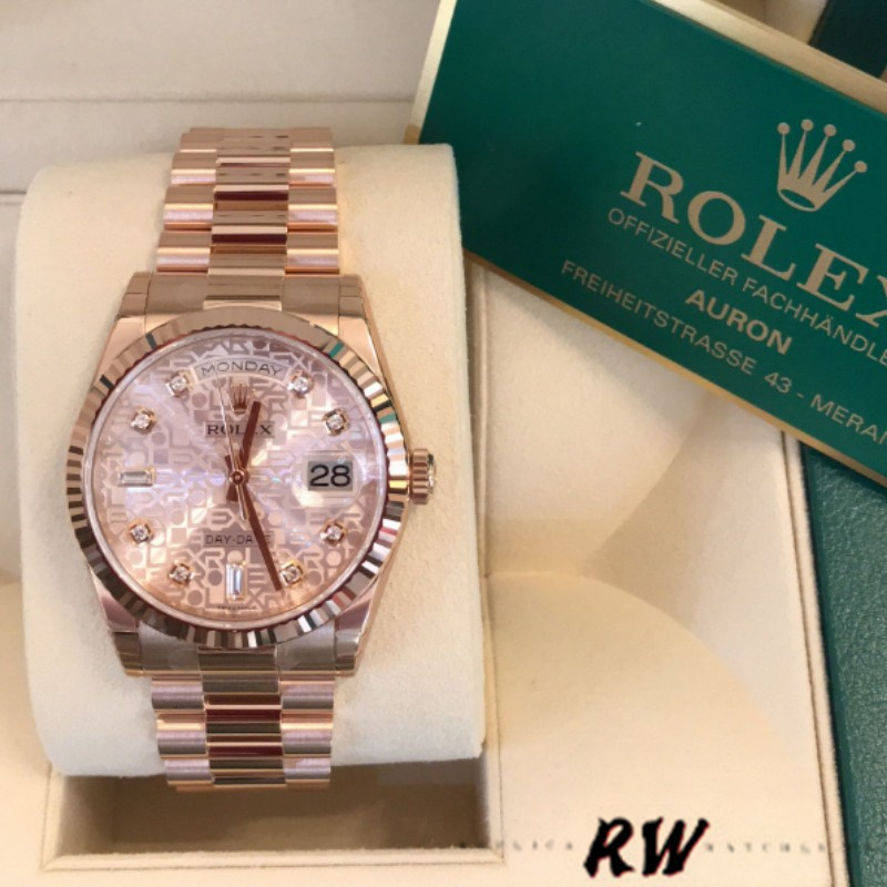 Rose Gold Pink Jubilee Dial Date