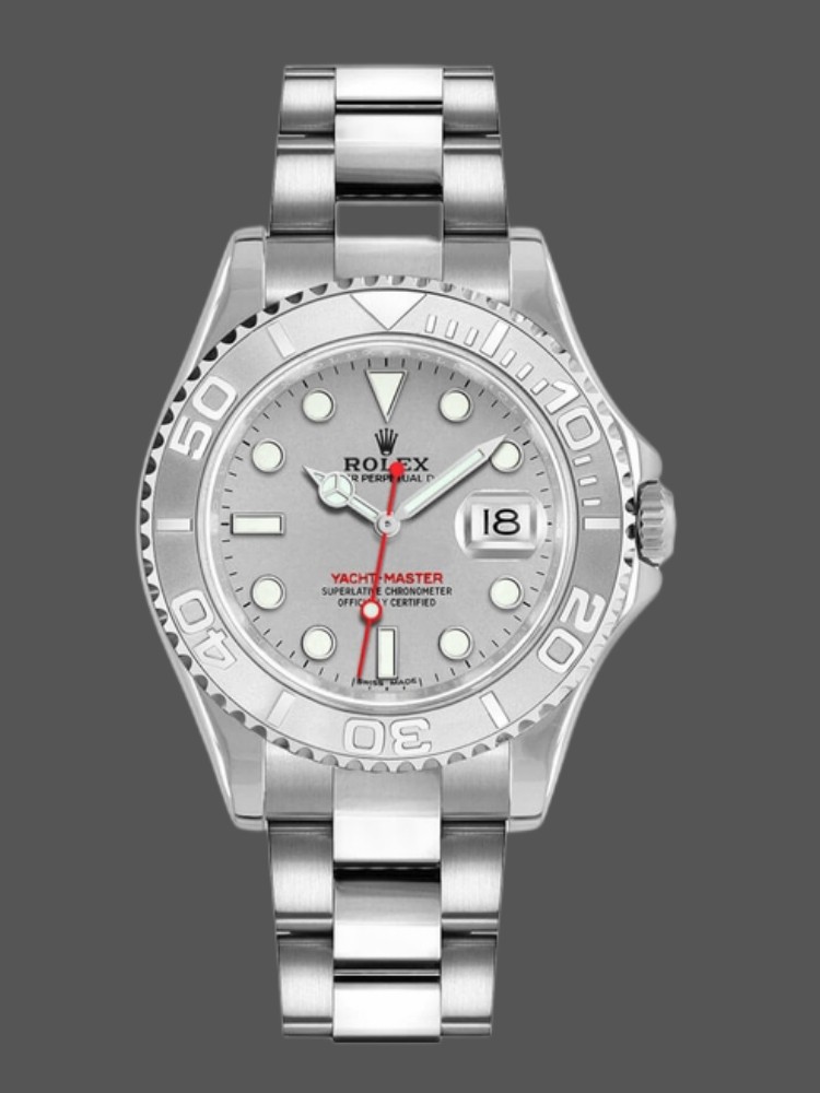 Silver Dial Platinum Steel Sport Chronograph 35mm Unisex