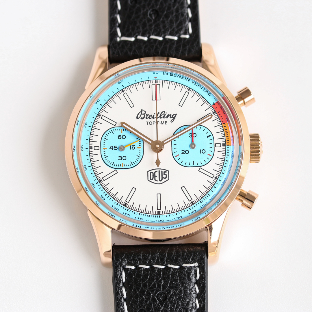 Vintage Racing Chronograph | 42mm Rose Gold-Toned Case Cream White Dial