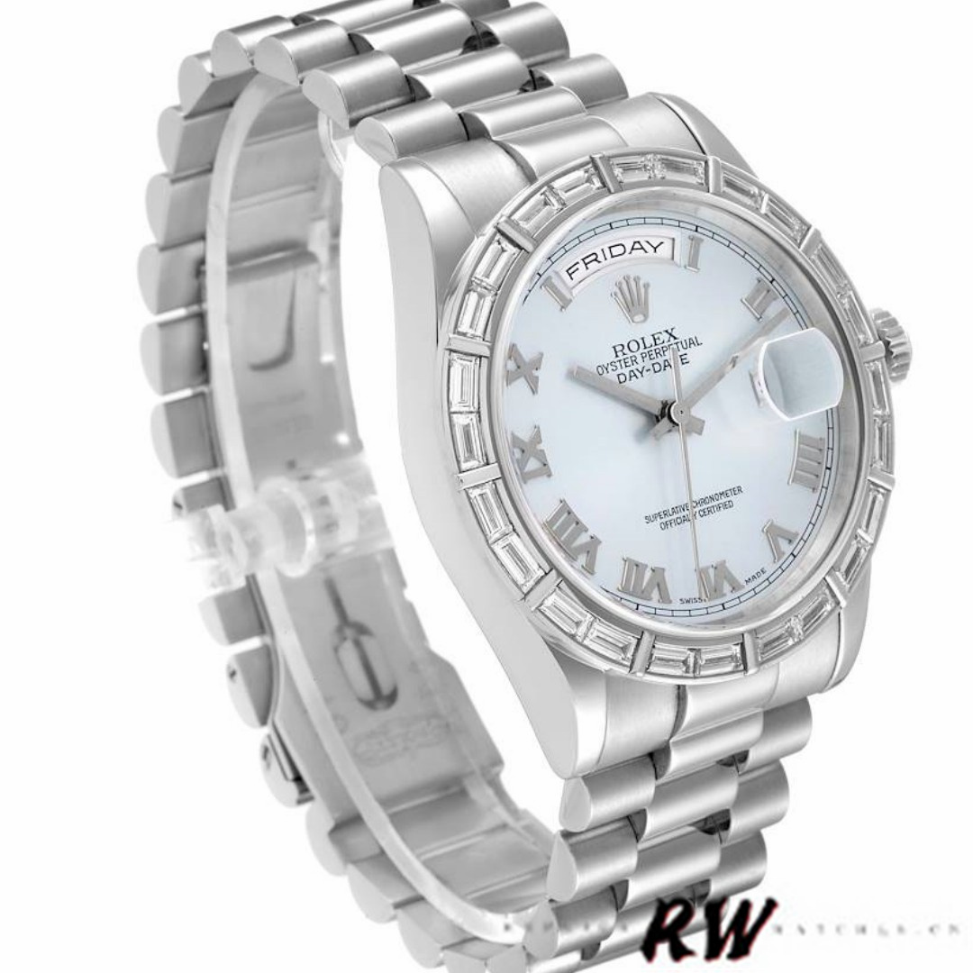 Ice Blue Dial Diamond Bezel Platinum Date
