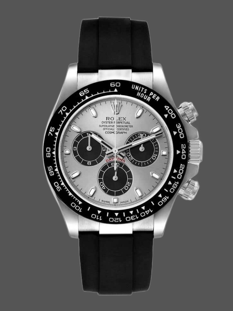 Grey Dial White Gold Chronograph 40mm Mens