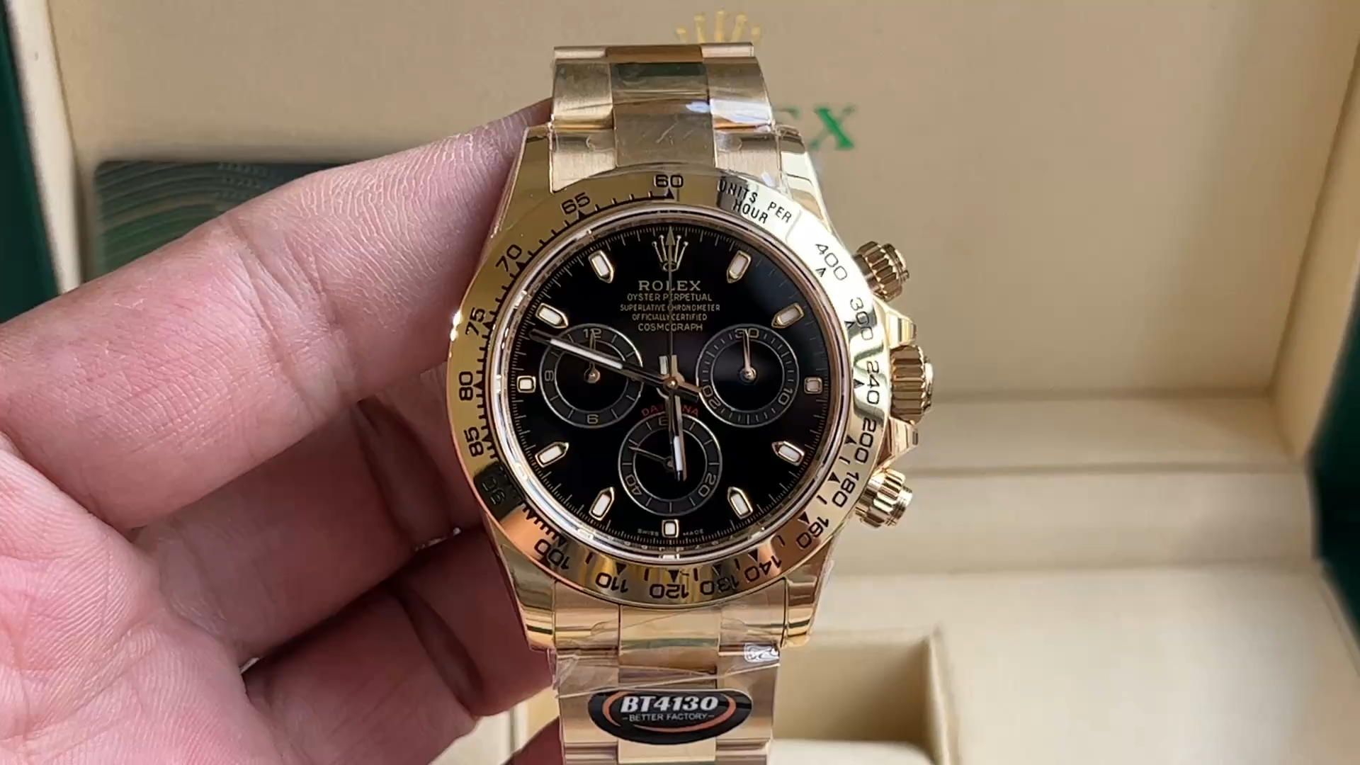 Black Index Dial Yellow Gold 40mm Men