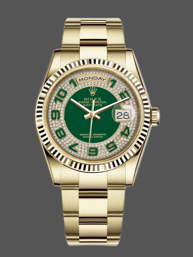 Green Diamond Pave Dial Date