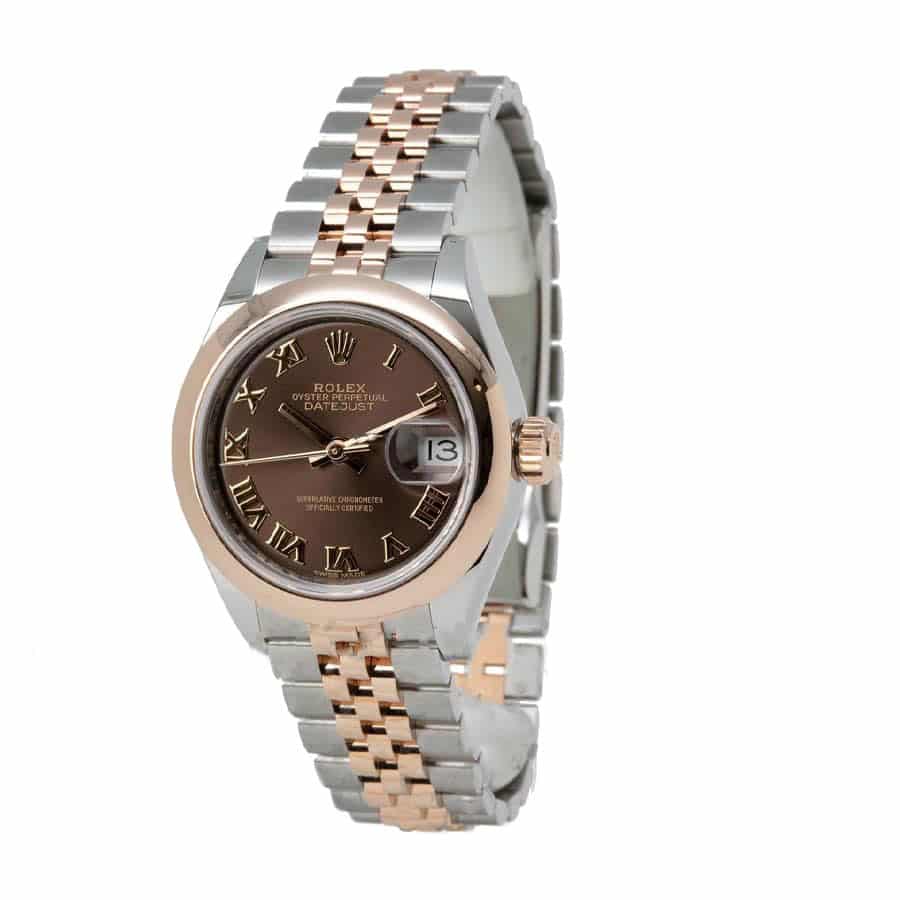 Silver Dial Fluted Bezel Yellow Gold 28mm Lady