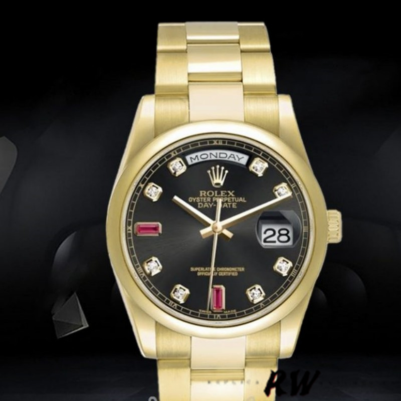 Black Diamond Dial Yellow Gold Case