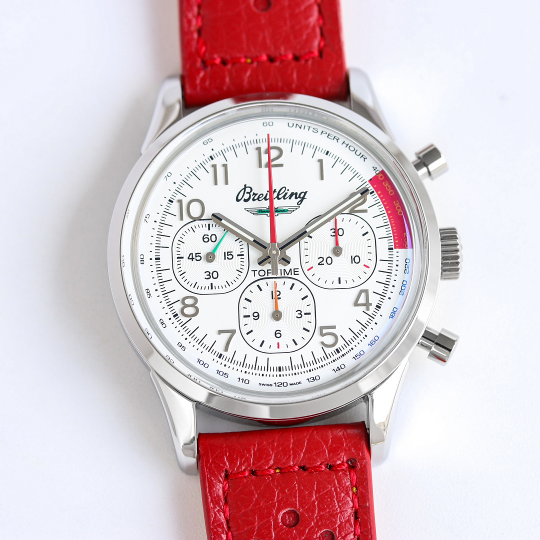 Vintage Racing Chronograph | 42mm Stainless Steel Case Clean White Arabic Dial
