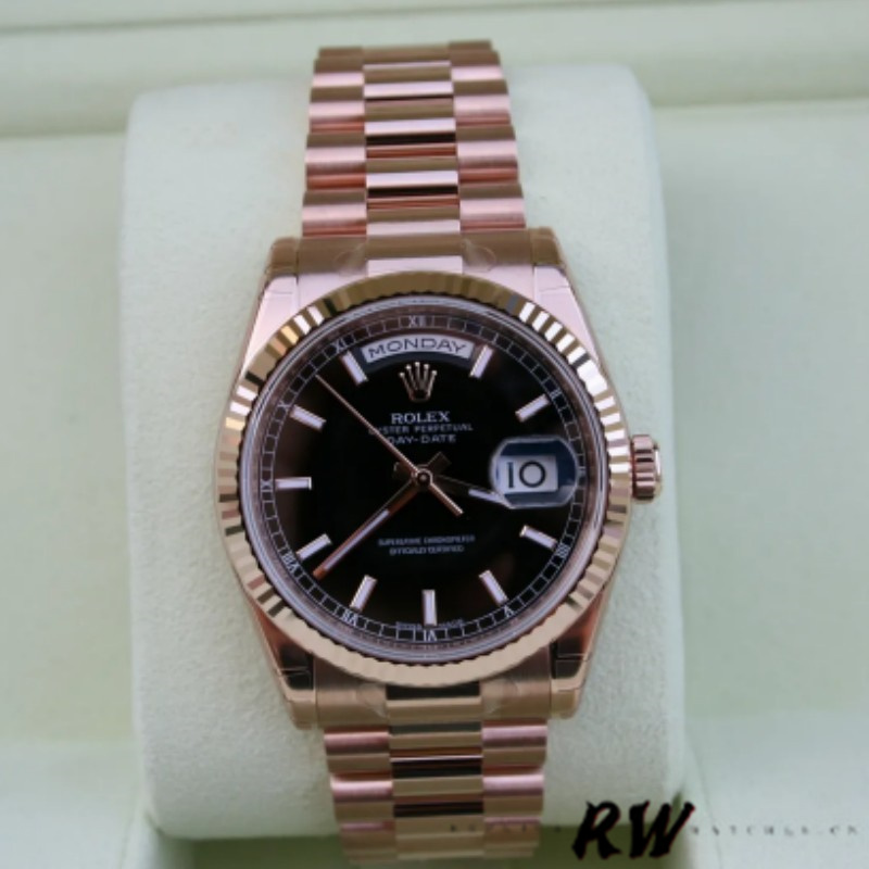 Black Dial Rose Gold Date