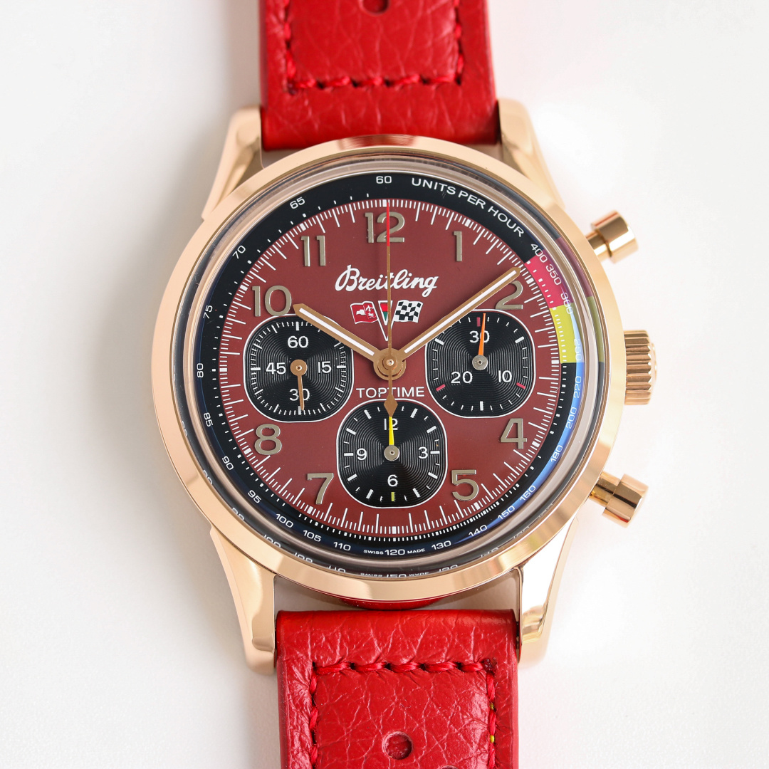 Vintage Brown Arabic Chronograph | 41mm Rose Gold-Toned Case