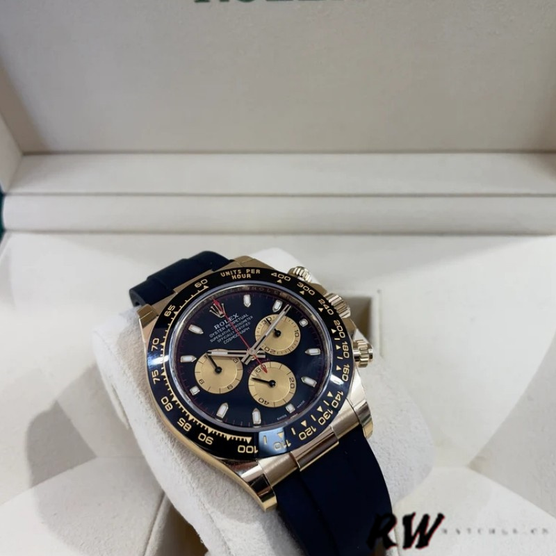 Black Dial Rubber Strap Chronograph 40mm Mens