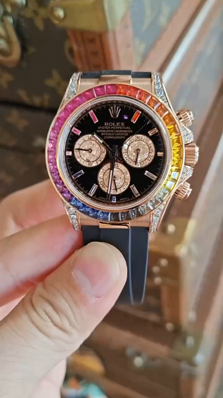 Rainbow Bezel Yellow Gold 40mm Men
