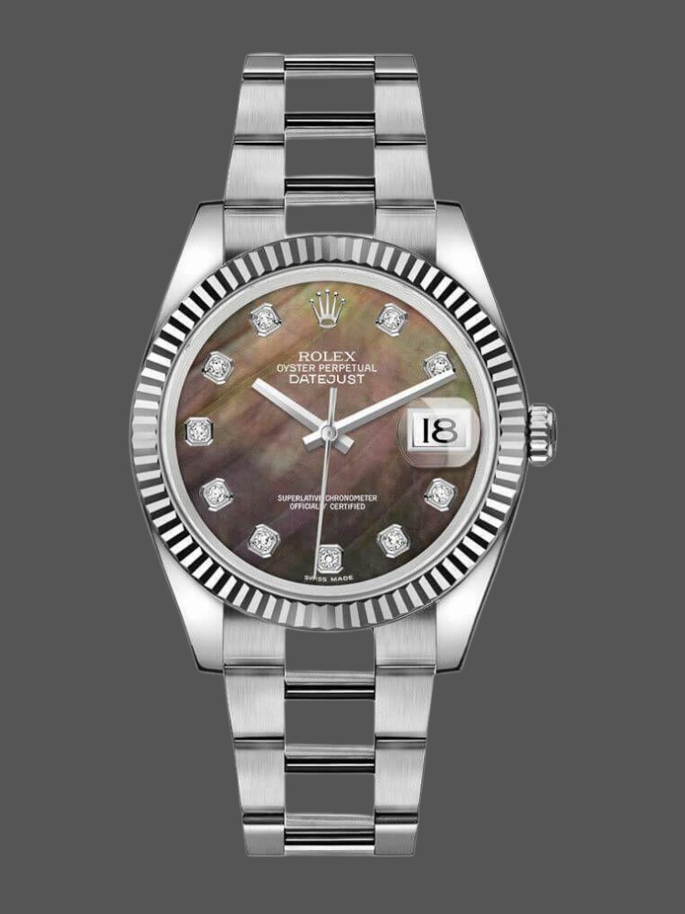 Black MOP Dial Diamond Markers Auto Date 36mm Unisex