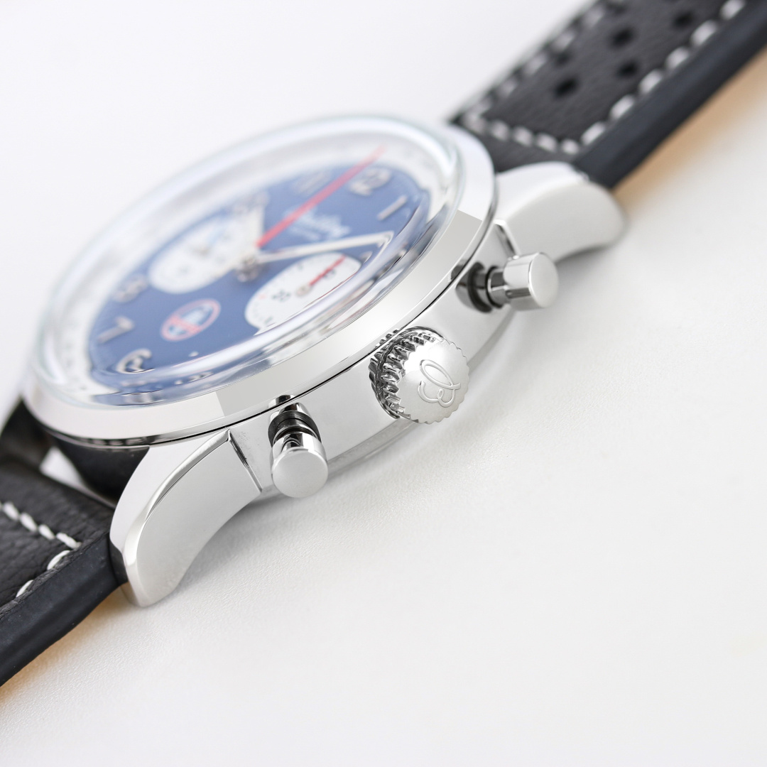 Vintage Racing Chronograph | 42mm Stainless Steel Case Racing Blue Arabic Two-Register
