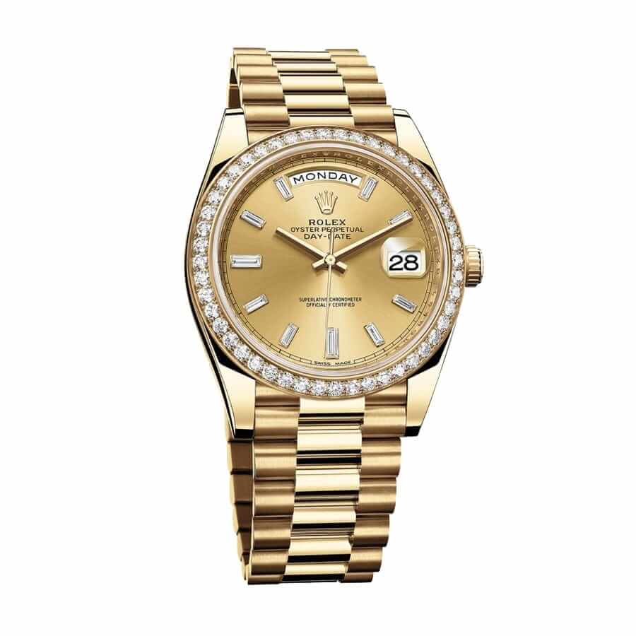 Champagne Diamond Dial Yellow Gold 40mm Men