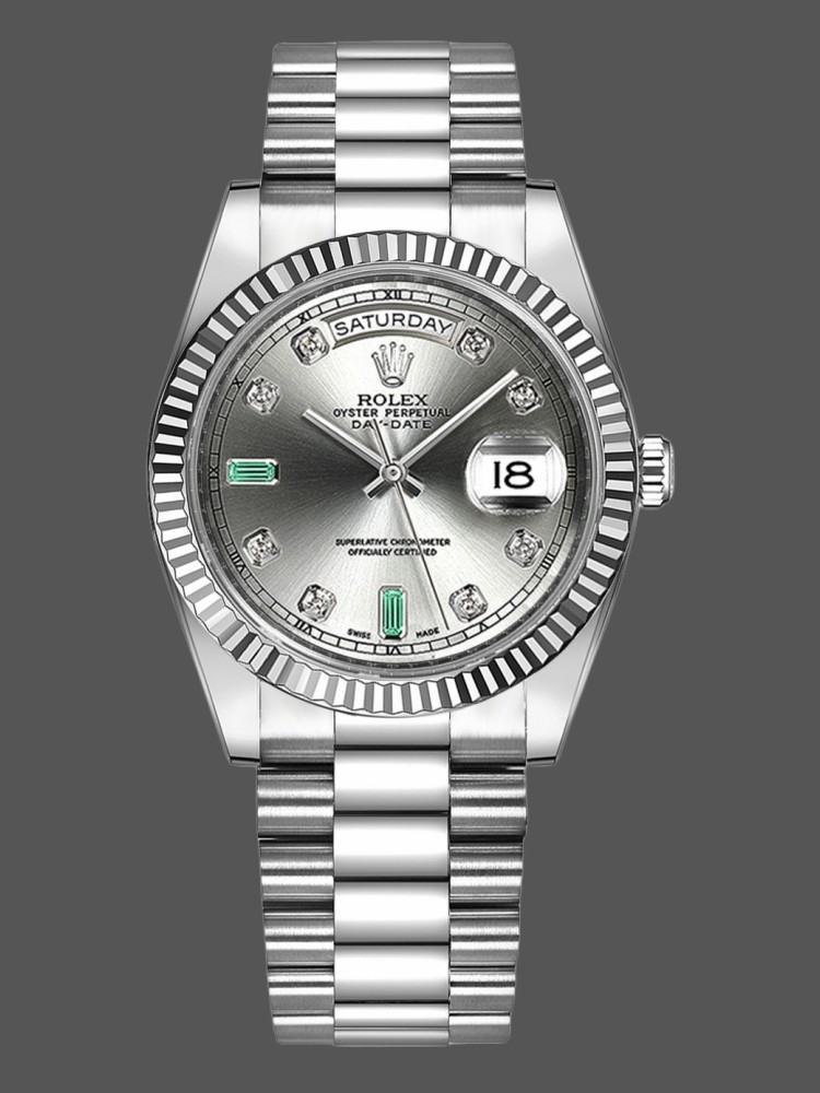 Rhodium Grey Dial Date