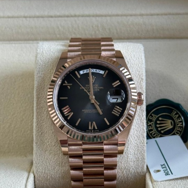 Smoke Grey Dial Yellow Gold 40mm Men