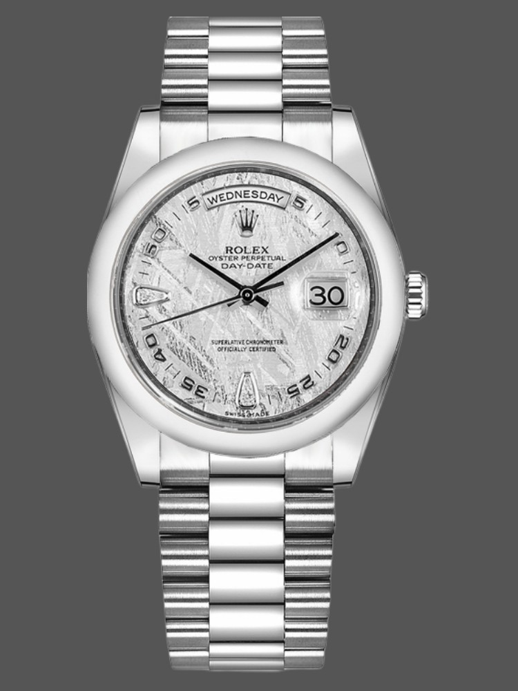 Meteorite Grey Dial White Gold Date 36mm Unisex