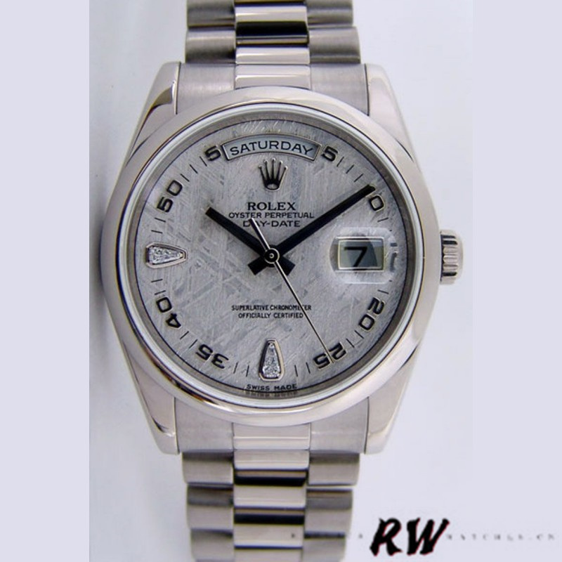Meteorite Grey Dial White Gold Date 36mm Unisex