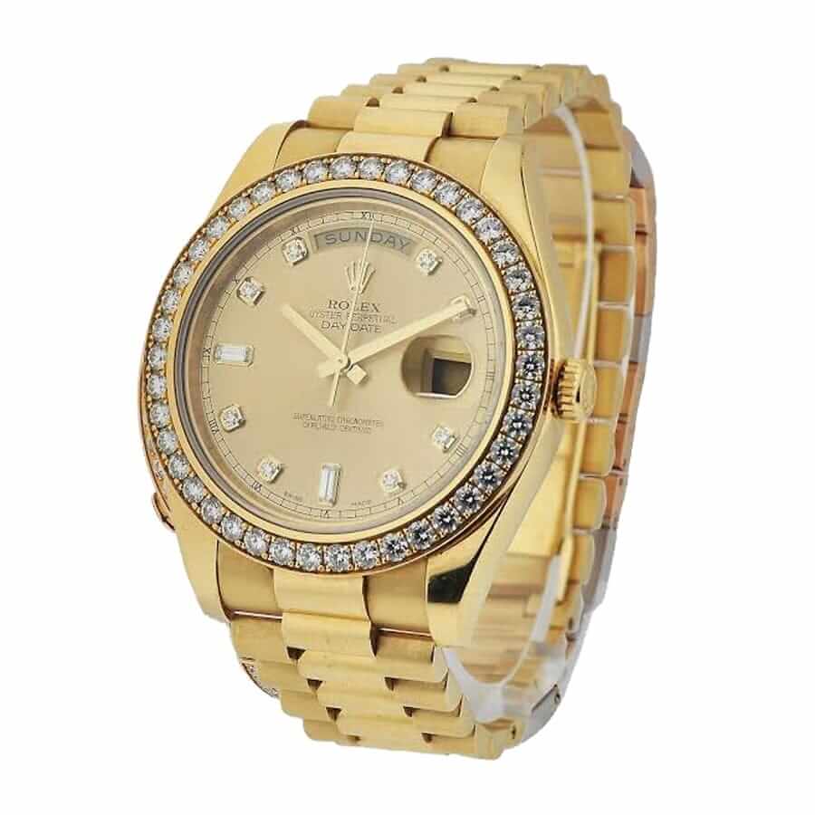 Champagne Diamond Dial Yellow Gold 40mm Men