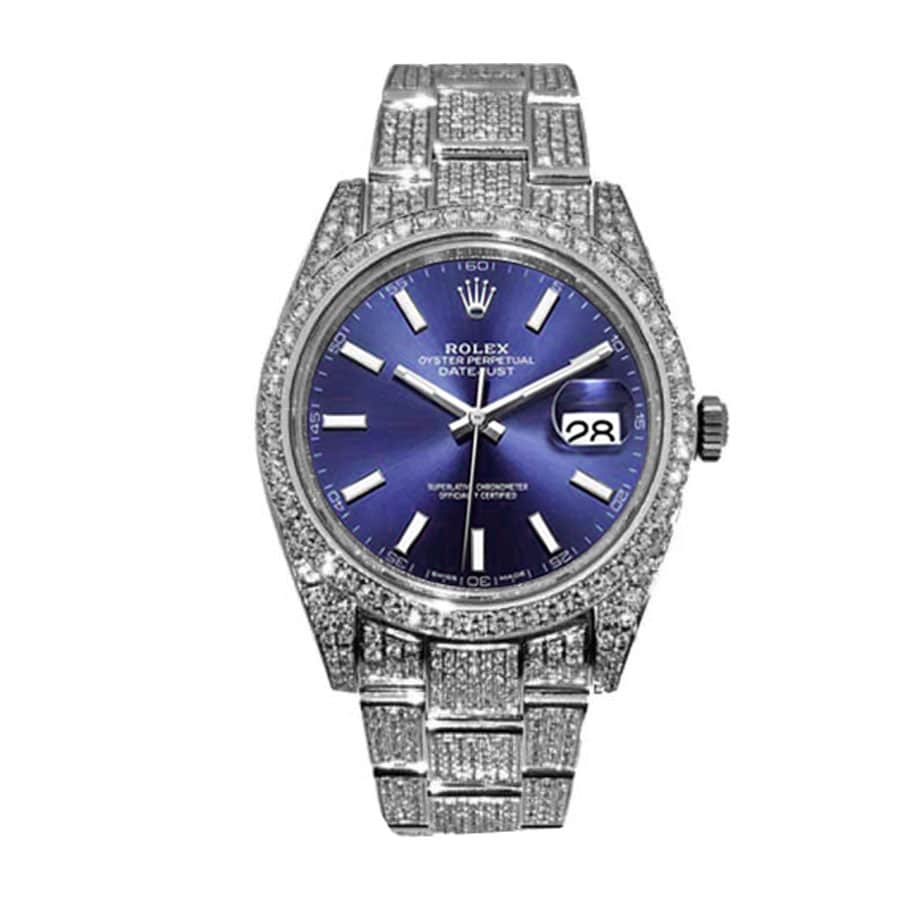 Blue Diamond Dial White Gold 41mm Men