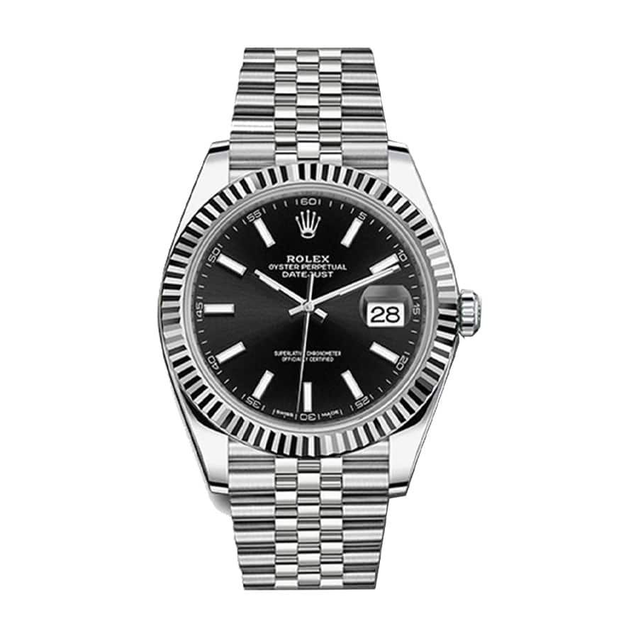 Black Dial Stainless Steel 41mm Men