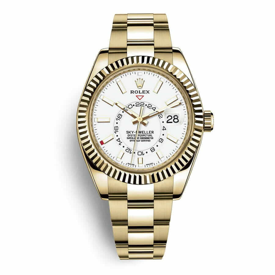 Fluted Bezel Yellow Gold 42mm Men