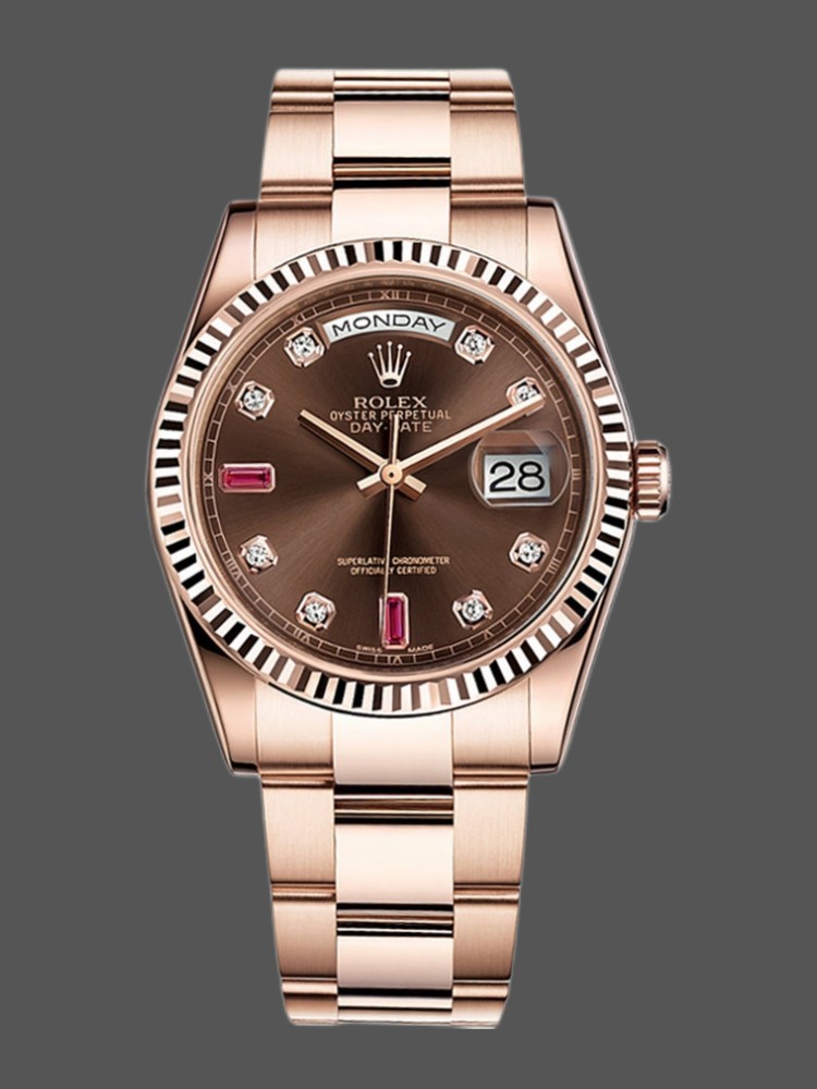 Rose Gold Chocolate Diamond Dial Date