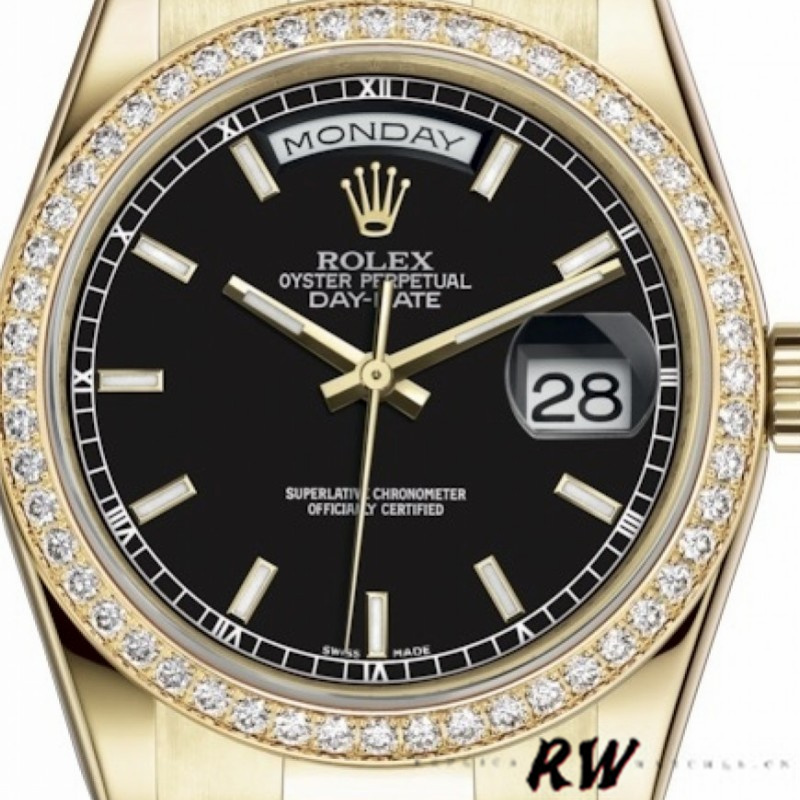 Black Dial Yellow Gold Date
