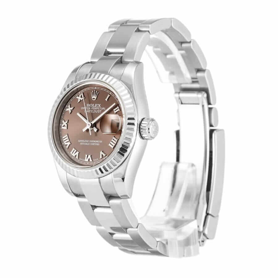 Silver Dial Fluted Bezel Yellow Gold 28mm Lady