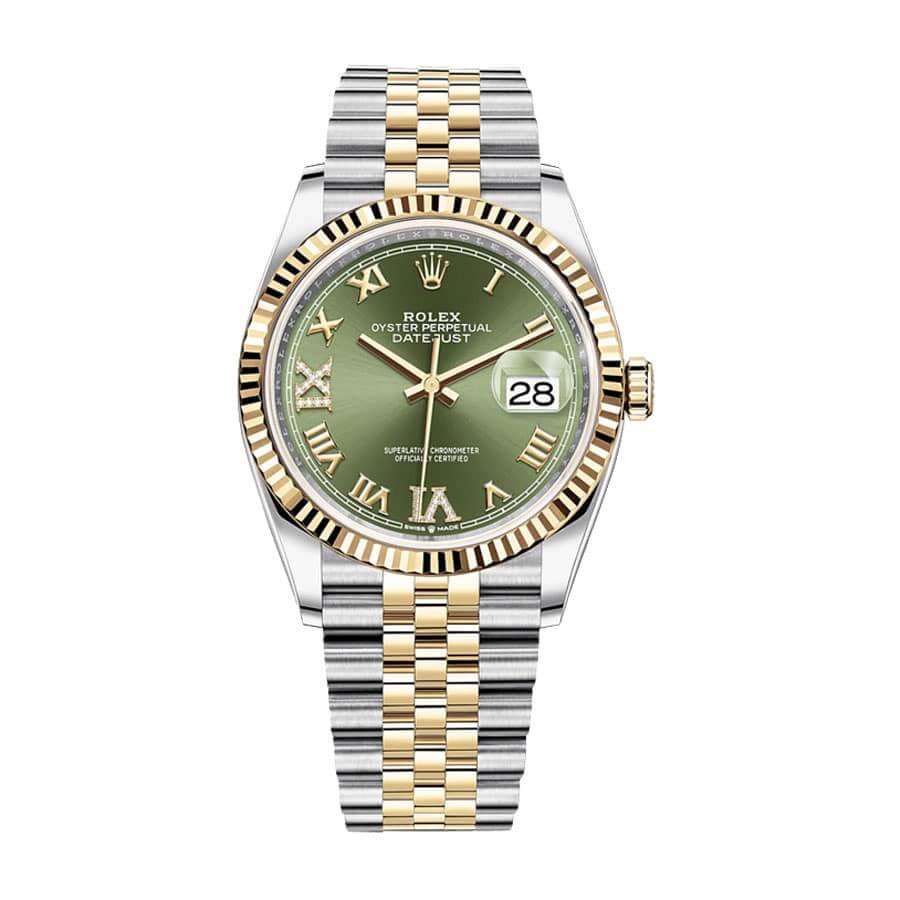 Green Roman Dial Two-Tone 41mm Men