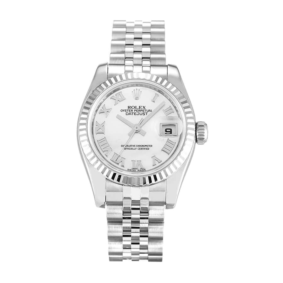 White Roman Dial Stainless Steel 28mm Lady