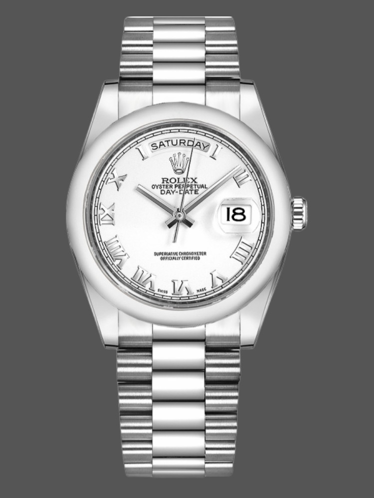 White Gold White Dial Date