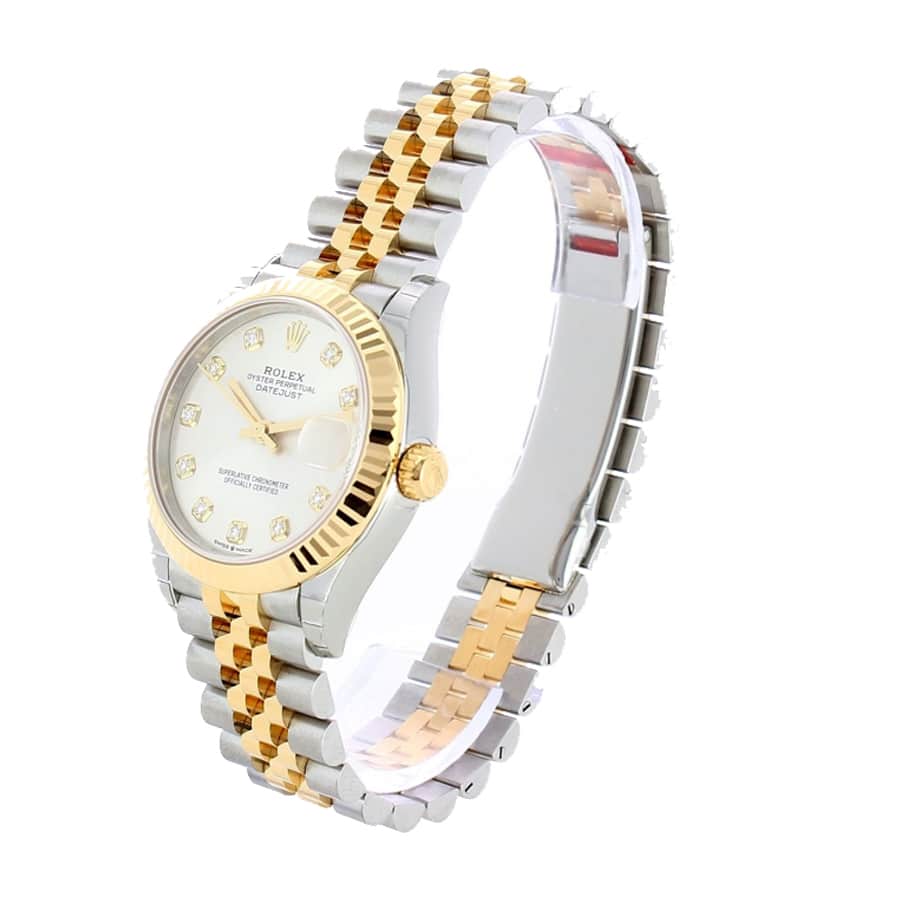Silver Diamond Dial Two-Tone 28mm Lady