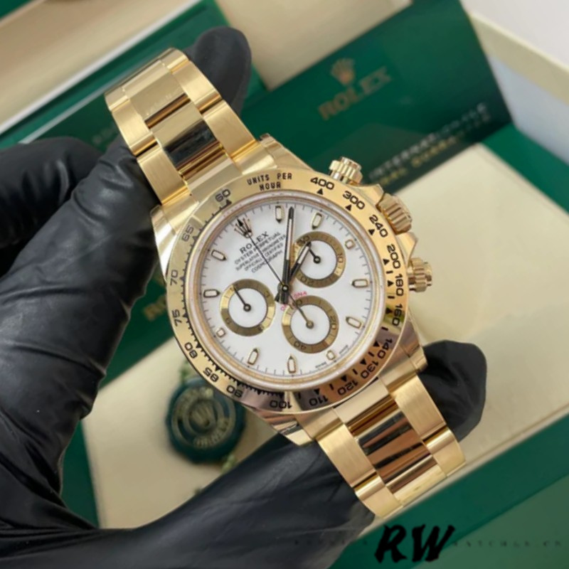 White Index Dial Yellow Gold 40mm Men