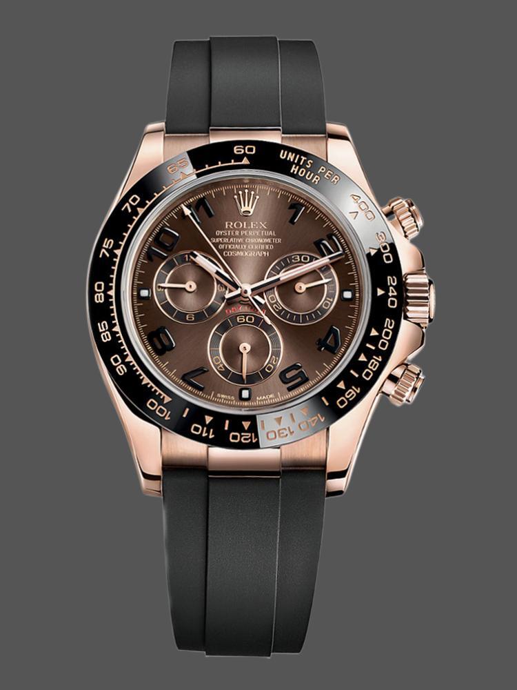 Rose Gold Racing Chronograph Chocolate Dial 40mm Mens