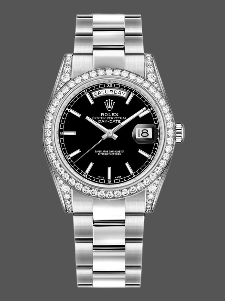Diamond Bezel Black Index Dial