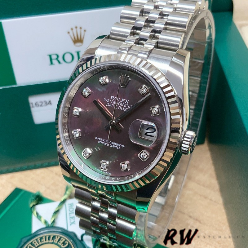 Black MOP Diamond Dial Date