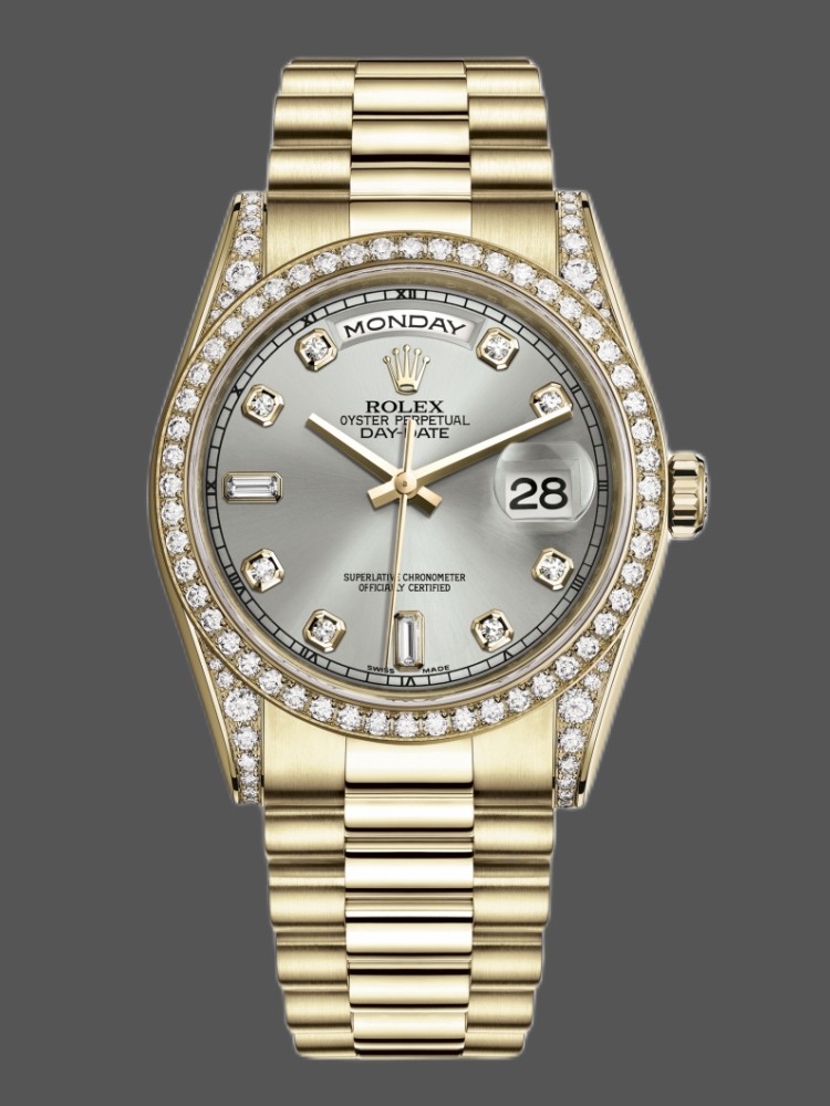 Yellow Gold Silver Diamond Dial