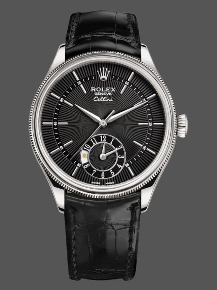 Black Guilloche Dial Dual Time
