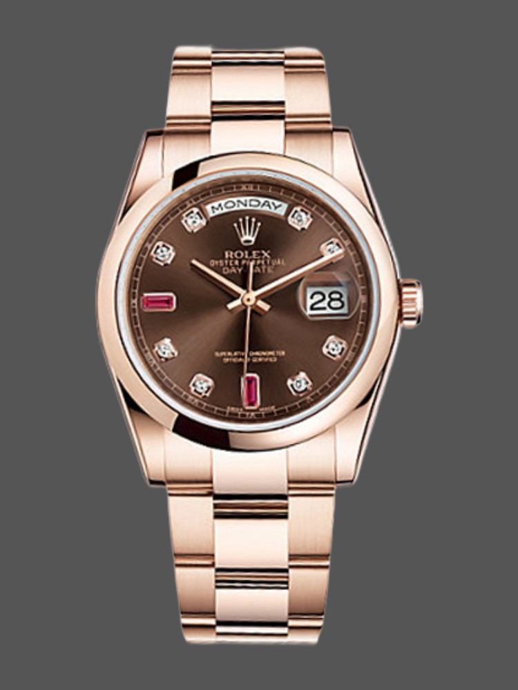 Chocolate Brown Dial Rose Gold Date 36mm Unisex