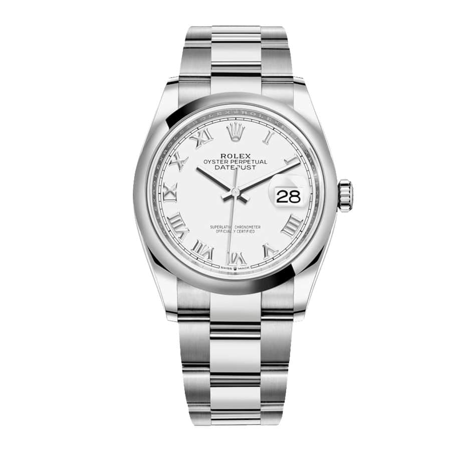White Dial Stainless Steel 41mm Men