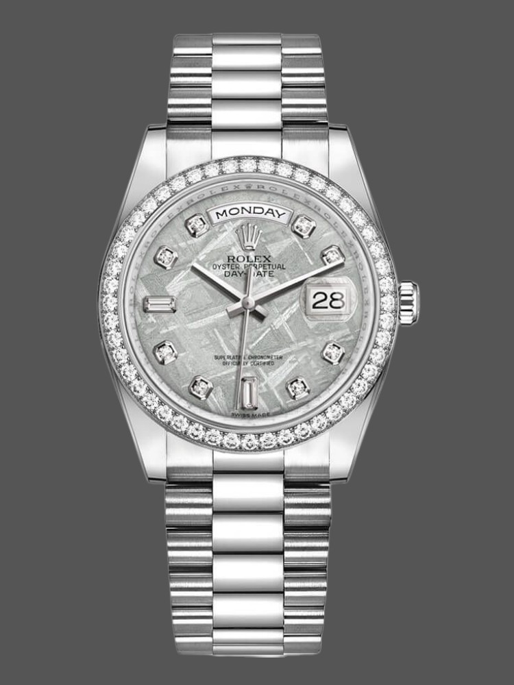 Platinum Meteorite Dial Diamond Bezel Date