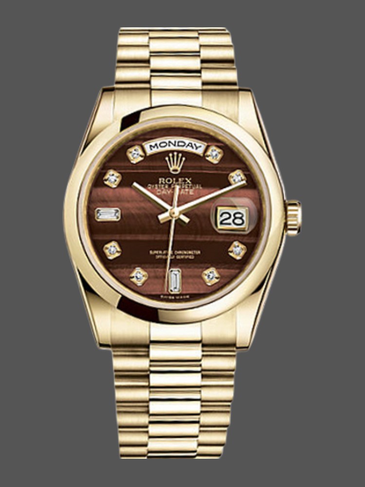 Bullseye Diamond Dial Yellow Gold Date 36mm Unisex