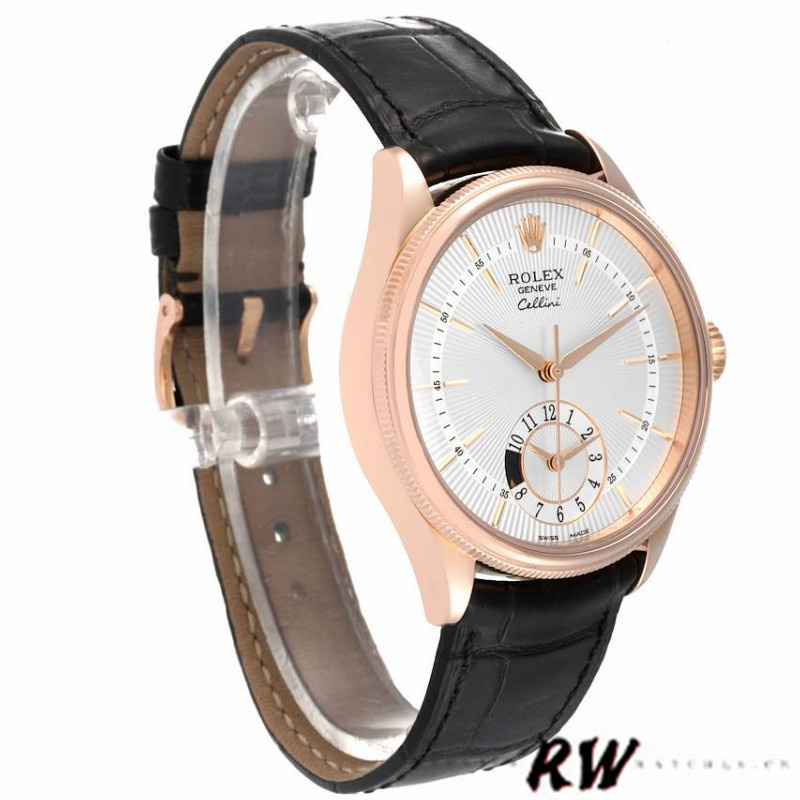 Silver Dial Black Leather Strap