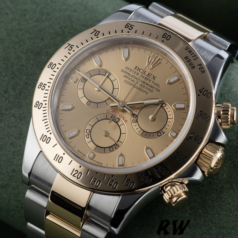 Black Dial Two Tone Chronograph 40mm Mens