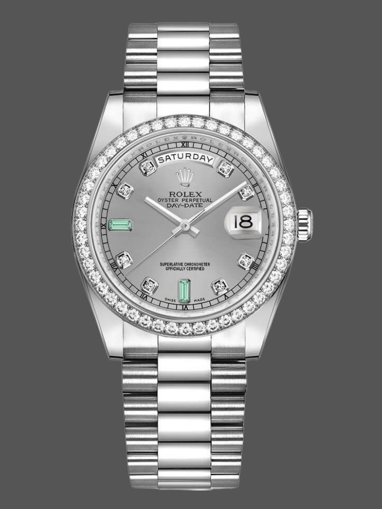 Rhodium Grey Dial Date 36mm Unisex