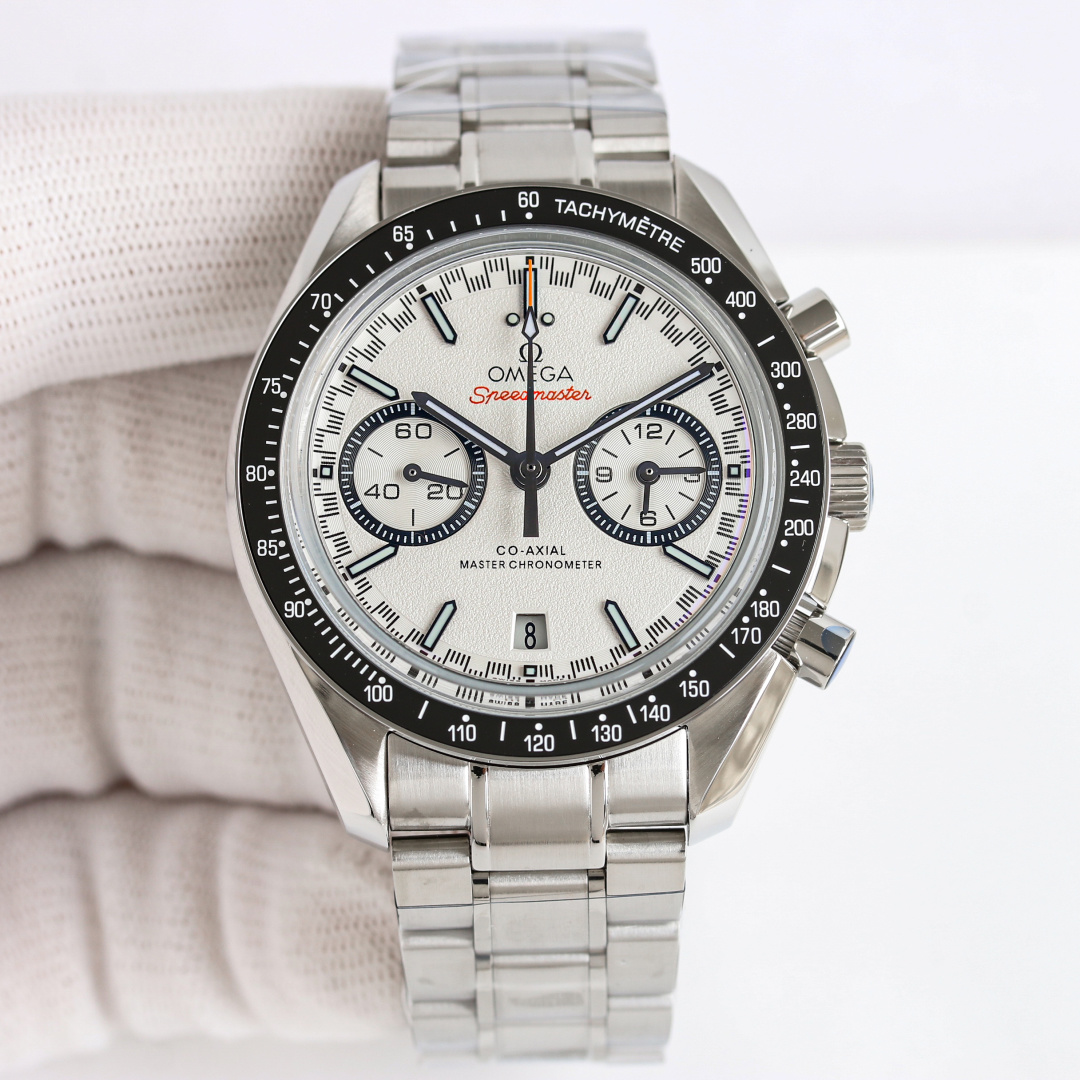 Professional Racing Chronograph | White Panda Dial & Orange Accents