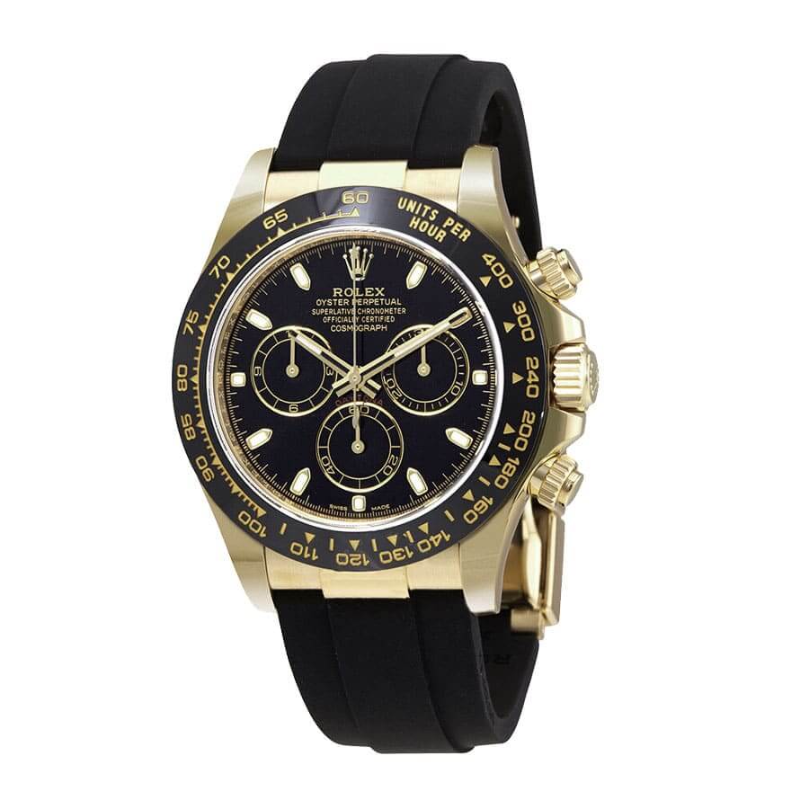 Black Dial Rubber Strap 40mm Men