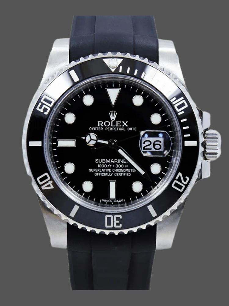 Black Dial Rubber Strap Diver